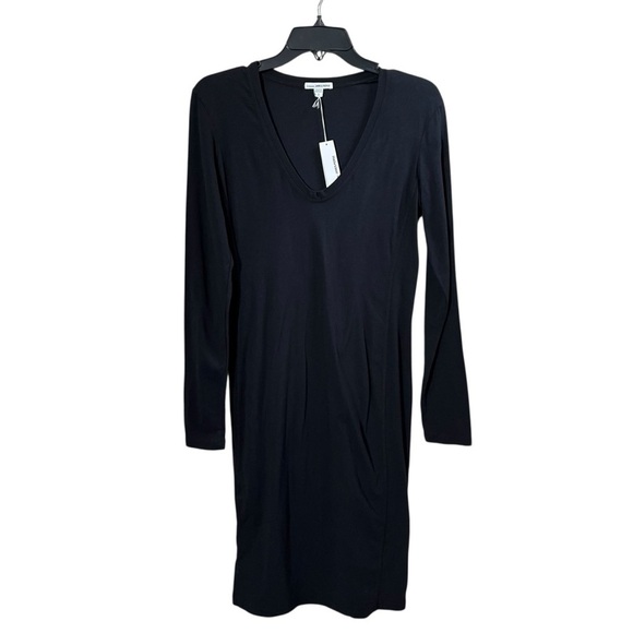 JAMES PERSE V-Neck T-Shirt Bodycon Long Sleeve Dress WJEH6655CU - Picture 3 of 11